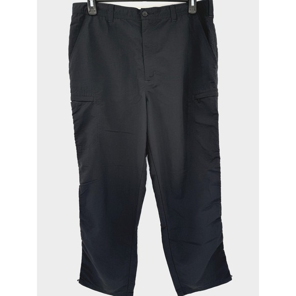 Royal Robbins Men's Softshell Pants 38X31 Black Cargo Zip Pocket Hiking Fishing - Picture 1 of 9